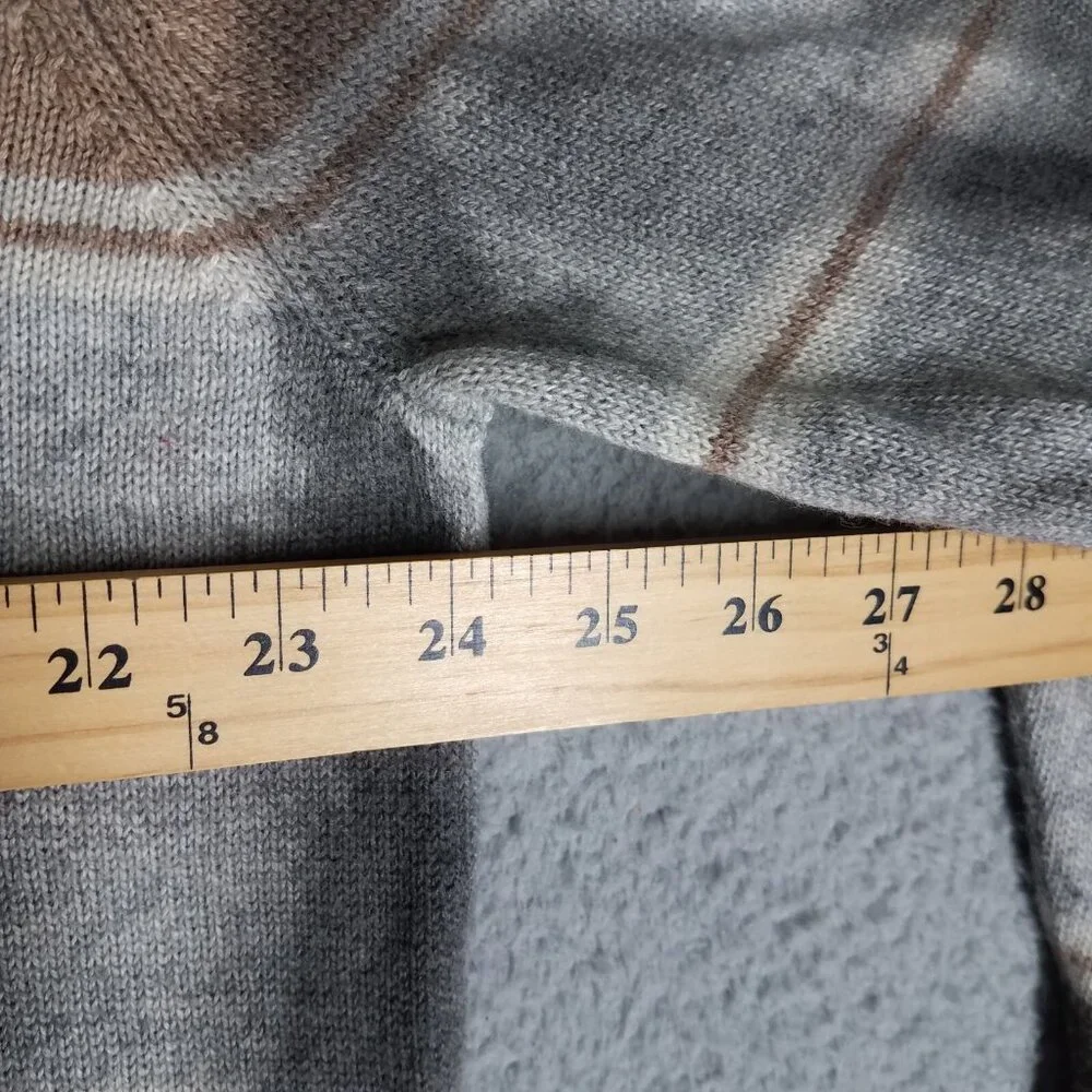 Hickey Freeman Sweater Adult XL Pullover Brown Striped Cotton Cashmere Blend Men